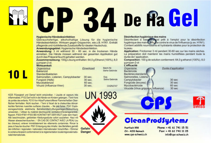 Händedesinfektions-Gel C34 - CPS Clean Prod Systems
